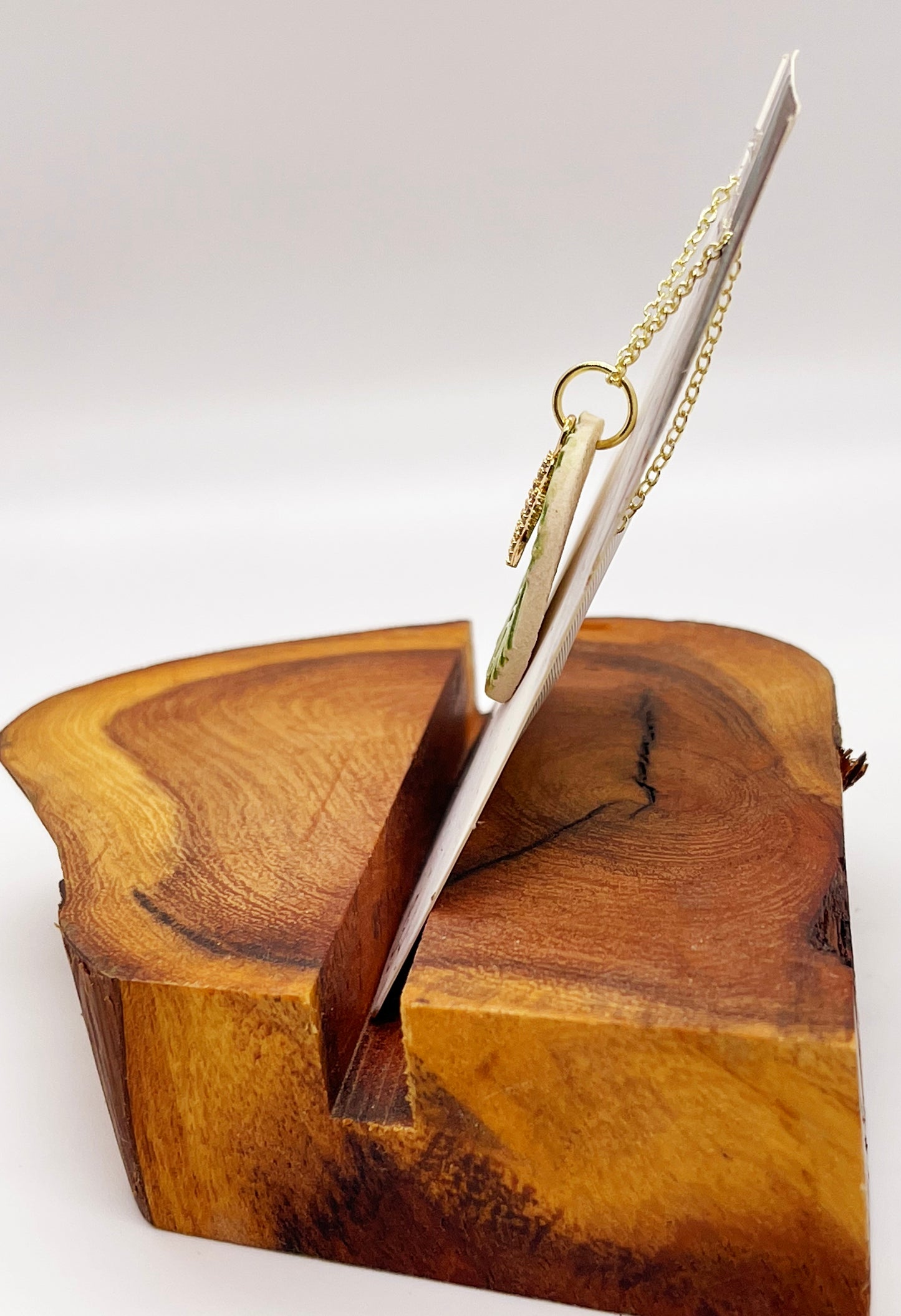 Necklace with Golden Accents - GOLDEN & GREEN SAGUARO CHARM