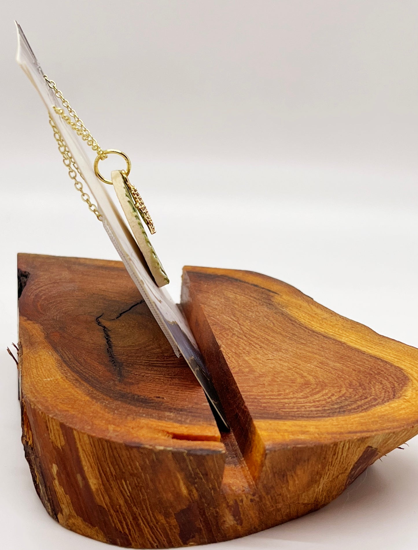 Necklace with Golden Accents - GOLDEN & GREEN SAGUARO CHARM